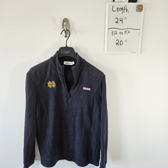 Vineyard Vines Notre Dame Fighting Irish Quarter Zip Sweatshirt! - Picture 1 of 4